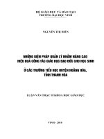 Những biện pháp quản lý nhằm nâng cao hiệu quả công tác giáo dục đạo đức cho học sinh ở trường tiểu học huyện hoằng hóa, tỉnh thanh hóa 