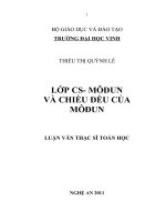 Lớp CS  môđun và chiều đều của môđun luận văn thạc sỹ toán học 