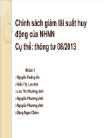 Chính sách giảm lãi suất huy động của NHNN cụ thể thông tư 082013 