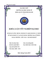 Đánh giá lòng trung thành của khách hàng cá nhân sử dụng dịch vụ tại ngân hàng thương mại cổ phần ngoại thương việt nam  chi nhánh huế 