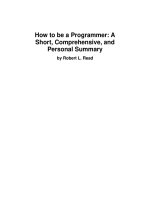 Tài liệu How to be a Programmer: A Short, Comprehensive, and Personal Summary ppt