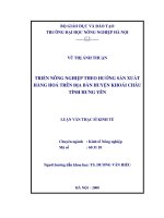 Phát triển nông nghiệp theo hướng sản xuất hàng hóa trên địa bàn huyện khoái châu  tỉnh hưng yên 