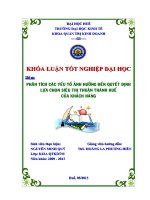 Phân tích các yếu tố ảnh hưởng đến quyết định lựa chọn siêu thị thuận thành huế của khách hàng 