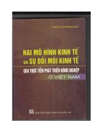 Hai mô hình kinh tế và sự đổi mới kinh tế qua thực tiễn phát triển nông nghiệp ở việt nam 