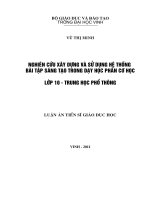 Nghiên cứu xây dựng và sử dụng hệ thống bài tập sáng tạo phần cơ học lớp 10 THPT – nâng cao 
