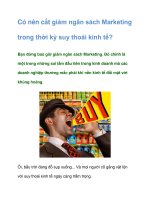 Tài liệu Có nên cắt giảm ngân sách Marketing trong thời kỳ suy thoái kinh tế? docx
