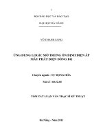 Ứng dụgn logic mờ trong ổn định điện áp máy phát điện đồng bộ 