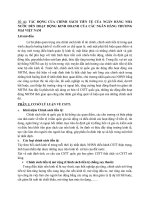 TÁC ĐỘNG CỦA CHÍNH SÁCH TIỀN TỆ CỦA NGÂN HÀNG NHÀ NƯỚC ĐẾN HOẠT ĐỘNG KINH DOANH CỦA CÁC NGÂN HÀNG THƯƠNG MẠI VIỆT NAM