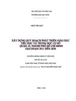 Xây dựng và quy hoạch phát triển giáo dục tiểu học và trung học cơ sở quận 10, thành phố hồ chí minh giai đoạn 2011 đến 2020 luận văn thạc sĩ khoa học giáo dục 