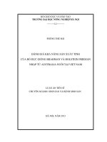 Đánh giá khả năng sản xuất tinh của bò đực giống brahman và holstein friesian nhập từ australia nuôi tại việt nam 