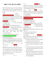 Tài liệu Trắc nghiệm ôn thi ĐH môn Vật lý phần Hiệu ứng quang điện (Kèm đáp án) pptx