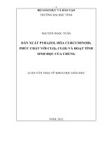 Dãn xuất pyrazol hóa curcuminoid, phức chất với cu(i), Cu(II) và hoạt tính sinh học của chúng luận văn thạc sỹ hóa học 
