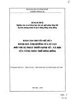 Đánh giá ảnh hưởng của lũ lụt đối với sự phát triển kinh tế xã hội của vùng châu thổ sông hồng 