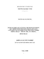 Đánh giá hiệu quả sử dụng chế phẩm EM trong quy trình nuôi tôm chân trắng( penaeus vannamei ) tại xí nghiệp nuôi ttôm công nghiệp thông thuận   phước thể   tuy phong   bình thuận 
