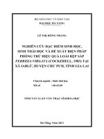 Nghiên cứu đặc điểm sinh học, sinh thái học và đề xuất biện pháp phòng trừ hiệu quả loài rệp sáp ferrisia virgata (cockerell, 1983) tại xã iablứ, huyện chư pưh, tỉnh gia lai 