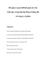 Tài liệu Đề nghị cơ quan đăng ký kinh doanh giám sát việc triệu tập và họp Đại hội dồng cổ đông đối với công ty cổ phần docx