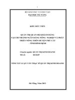 Quản trị quan hệ khách hàng tại chi nhánh ngân hàng nông nghiệp và phát triển nông thôn huyện phù cát   tỉnh bình định 