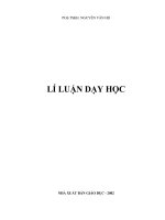 LÝ LUẬN DẠY HỌC