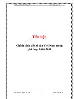 Tiểu luận: Chính sách tiền tệ của Việt Nam trong giai đoạn 2010-2011