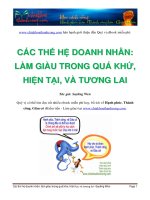 Các thế hệ doanh nhân: làm giàu trong quá khứ, hiện tại, và tương lai