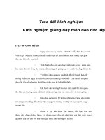 Tài liệu Trao đổi kinh nghiệm - Kinh nghiệm giảng dạy môn đạo đức lớp 3 pptx