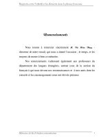 Rapports entre lìnfinitif etles elements dans la phrase francaise 