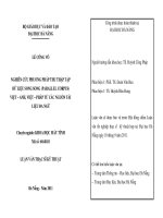 Nghiên cứu phương pháp thu thập tập dữ liệu song song (parallel corpus)việt anh, việt pháp từ các nguồn tài liệu đa ngữ 