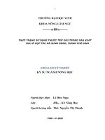 Thực trạng sử dụng thuốc trừ sâu trong sản xuất rau ở hợp tác xã hưng đông, thành phố vinh 