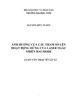 Ảnh hưởng của các tham số lên hoạt động dừng của laser ngẫu nhiên hai mode luận văn thạc sỹ vật lý 