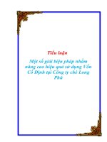 Tài liệu Tiểu luận Một số giải biện pháp nhằm nâng cao hiệu quả sử dụng Vốn Cố Định tại Công ty chè Long Phú doc