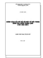 Chính sách của mĩ đối với một số nước trung đông sau chiến tranh lạnh (1991 đầu 2007 