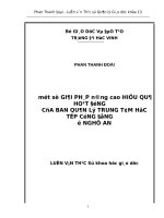 Một số giải pháp nâng cao hiệu quả hoạt động của ban quản lí trung tâm học tập cộng đồng ở nghệ an 