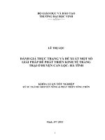Đánh giá thực trạng và đề xuất một số giải pháp để phát triển kinh tế trang trại ở huyện can lộc   hà tĩnh luận văn tốt nghiệp đại học 