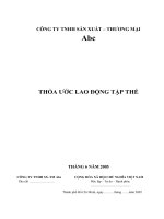 Tài liệu Thỏa ước lao động pdf