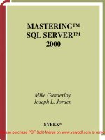 Tài liệu MASTERING SQL SERVER 2000- P1 doc