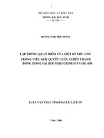 Lập trường quan điểm của một số nước lớn trong việc giải quyết cuộc chiến tranh đông dương tại hội nghị giơnevơ năm 1954 