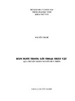 Hàm ngôn trong lời thoại nhân vật ( qua truyện ngắn nguễn huy thiệp) 