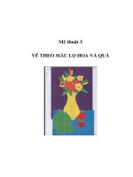 Tài liệu Mỹ thuật 3 - VẼ THEO MẪU LỌ HOA VÀ QUẢ docx