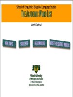 Tài liệu The Academic words list ppt