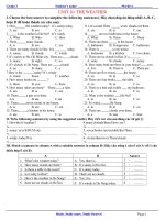 Tài liệu UNIT 10: THE WEATHER