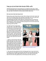 Tài liệu Sáng tạo lại mô hình kinh doanh (Phần cuối) docx