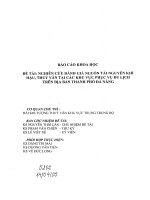 Nghiên cứu đánh giá nguồn tài nguyên khí hậu thuỷ văn tại các khu vực phục vụ du lịch trên địa bàn TP  đà nẵng 