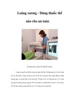 Tài liệu Loãng xương - Dùng thuốc thế nào cho an toàn docx