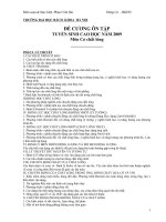 Tài liệu Đề cương ôn tập tuyển sinh cao học năm 2009 ppt