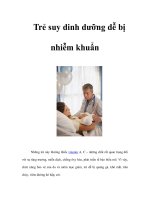 Tài liệu Trẻ suy dinh dưỡng dễ bị nhiễm khuẩn doc