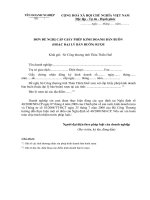 Tài liệu Đơn đề nghị cấp giấy phép kinh doanh pdf