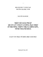 Một số giải pháp quản lý chất lượng dạy học ở trường THPT thị xã bỉm sơn, tỉnh thanh hóa luận văn thạc sĩ khoa học giáo dục 
