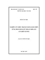 Nghiên cứu điều trị mất răng hàm trên từng phần bằng kỹ thuật implant có ghép xương 