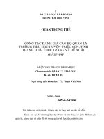 Công tác đánh giá cán bộ quản lí trường tiểu học huyện triệu sơn, tỉnh thanh hoá  thực trạng và đề xuất giải pháp 