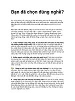 Tài liệu Bạn đã chọn đúng nghề? pptx